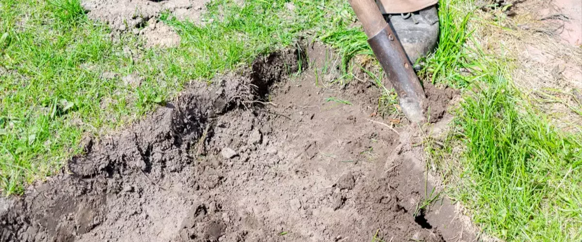 Digging for a patio