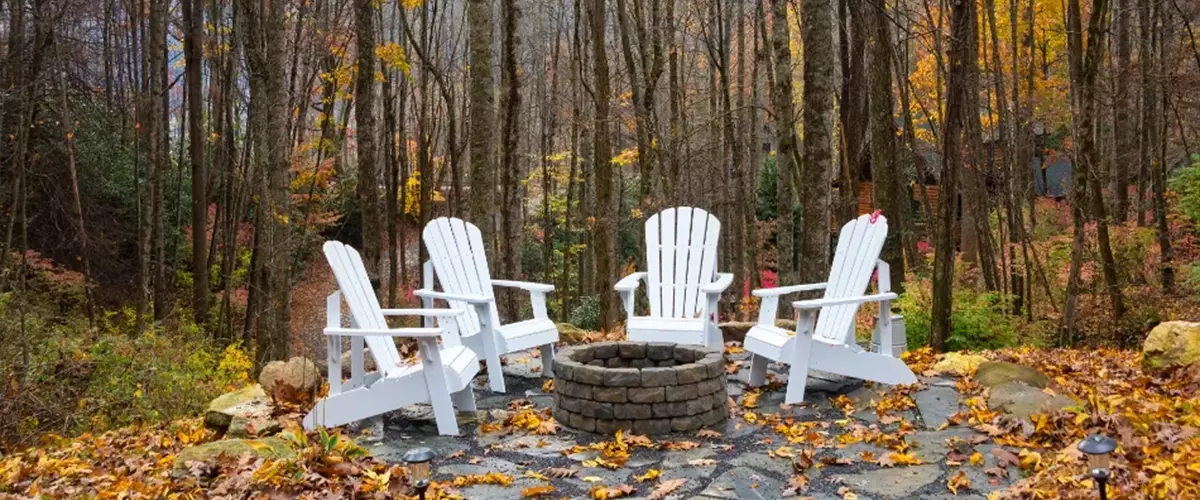 A finished outdoor fire pit