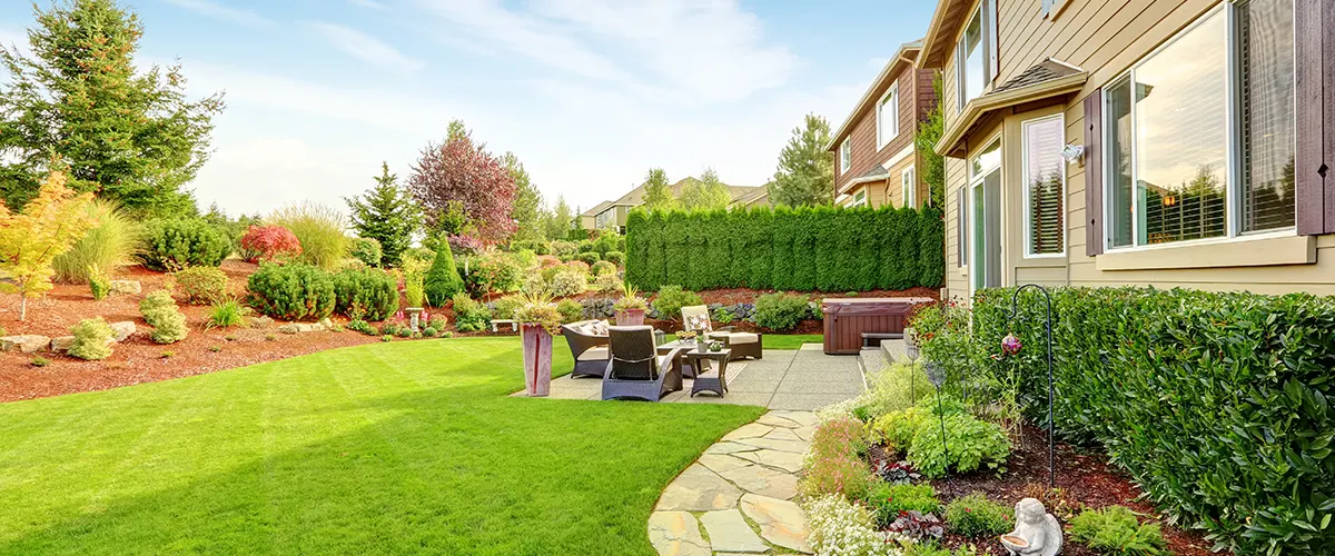 Beautiful landscape design in a backyard in Archbold OH