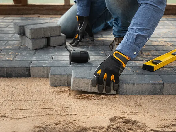 Paver patio installation technique