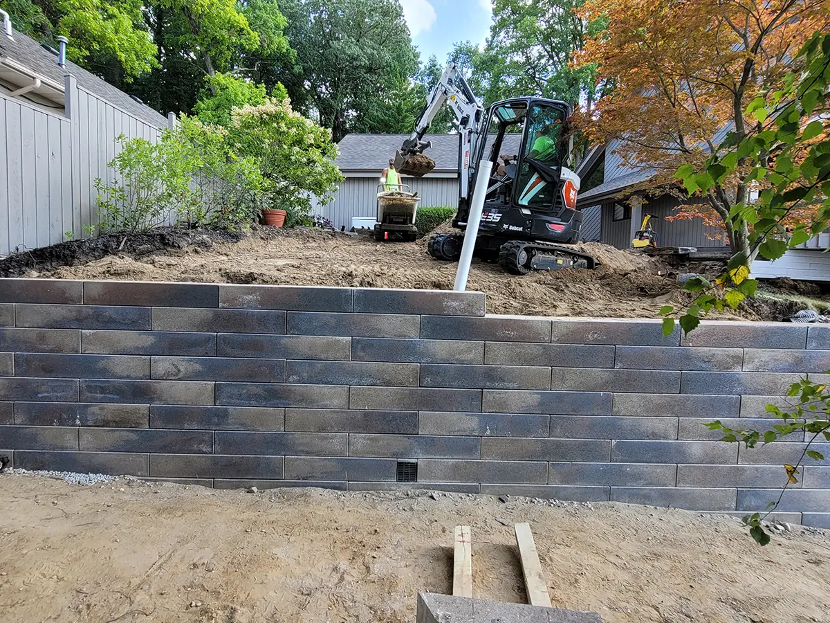 hardscaping paver patio after work