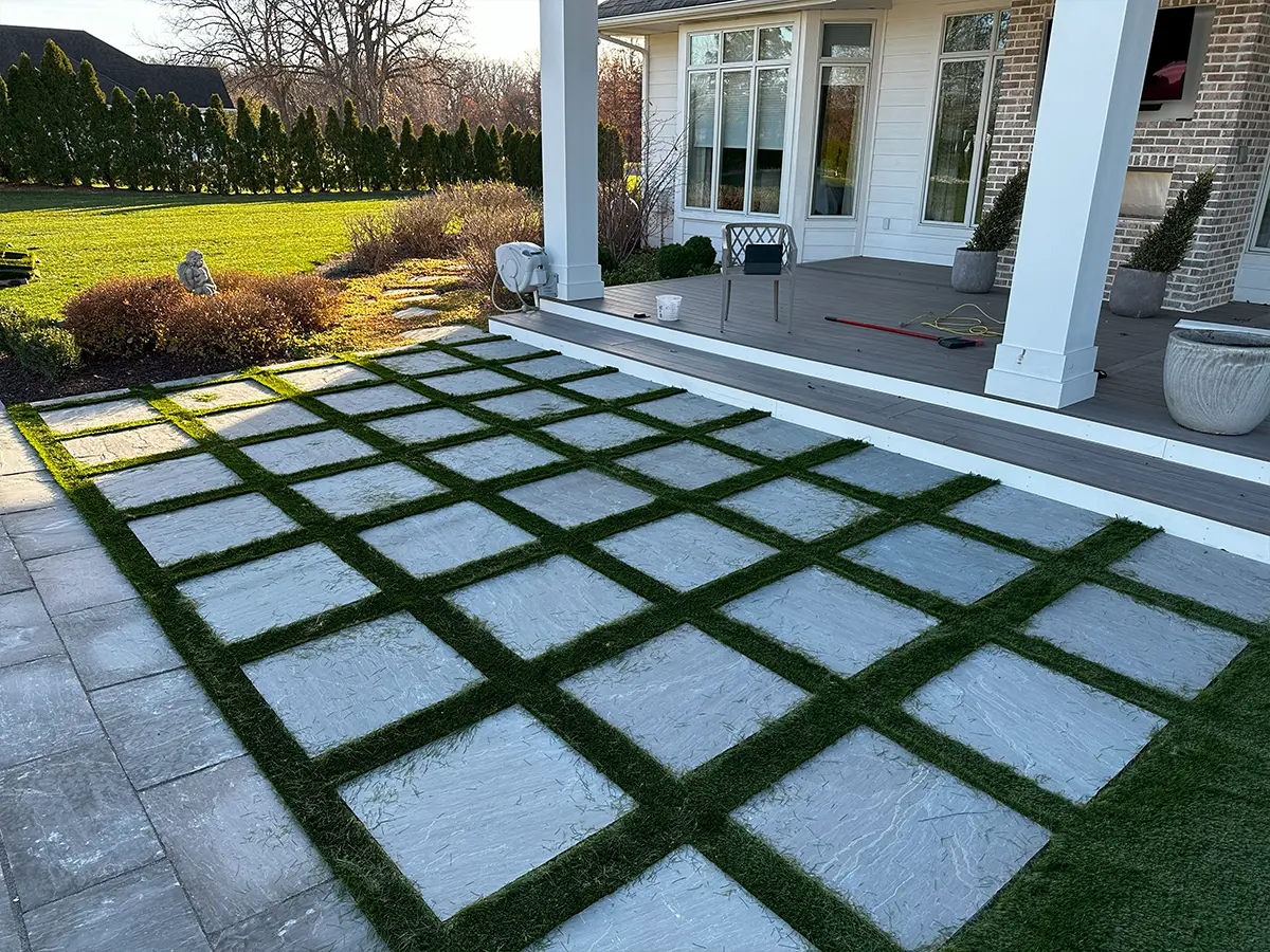 custom made paver patio cement landscape