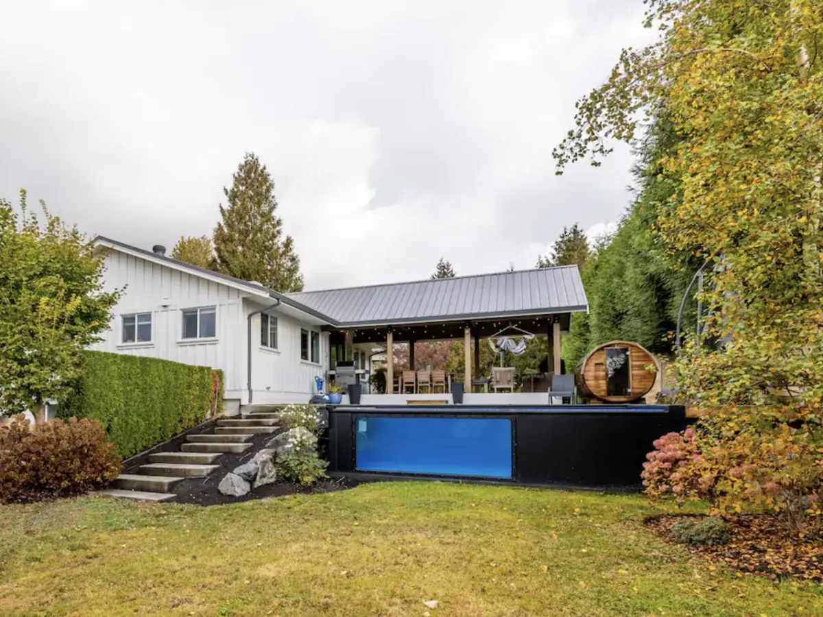 pool with house deck