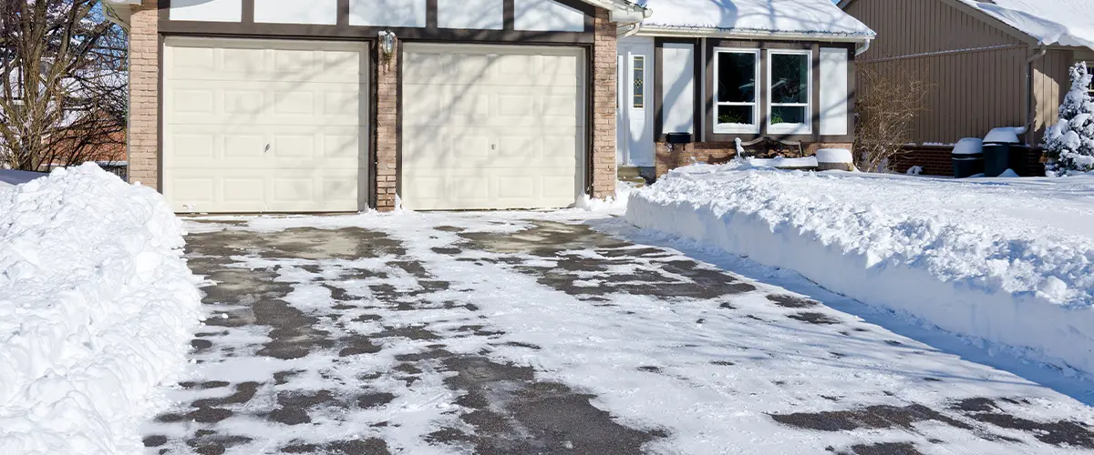 Garage Driveaway Covered In Snow in Ohio