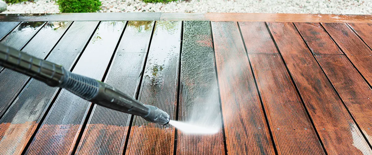 Cleaning A Deck In Ohio With Power Washer