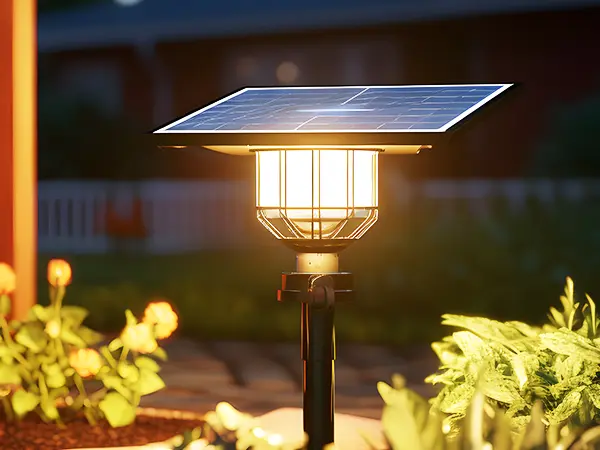 Outdoor Light With Small Solar Pane