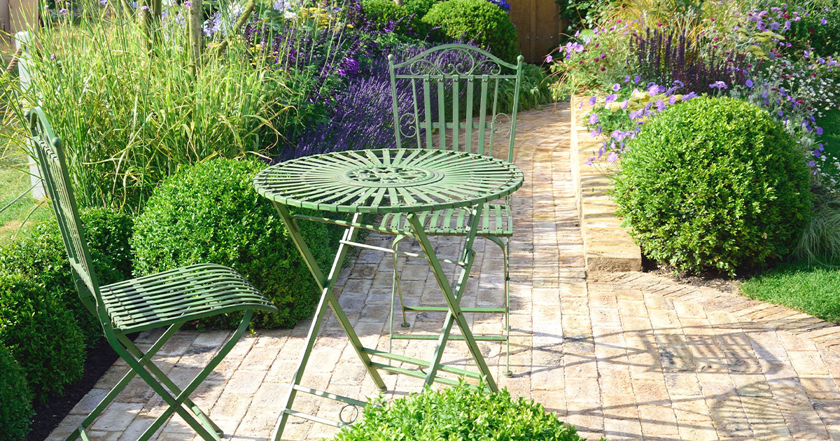 Cast Iron garden furniture outdoors