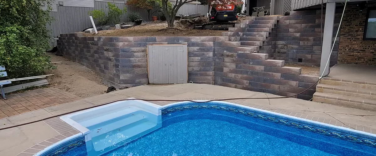 hardscaping after pool